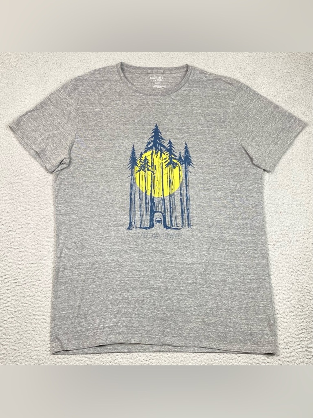 Marine Layer T Shirt Men's Size Larger (L/XL) Gray Redwood Trees Short Sleeve